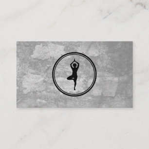 Yoga Pose Logo Grau Textur Visitenkarte