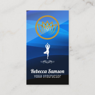 Yoga Pose Logo Lotus Flower Visitenkarte