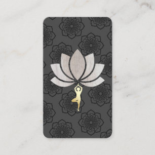 Yoga Pose Lotus Blume Pattern Visitenkarte