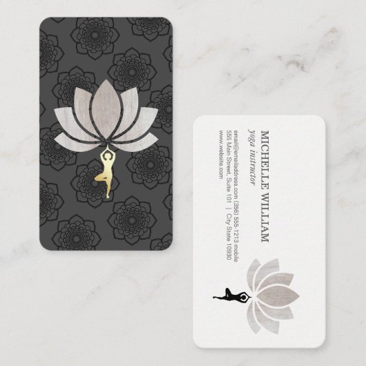 Yoga Pose Lotus Blume Pattern Visitenkarte (Vorne/Hinten)