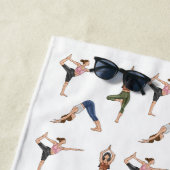 Yoga-Pose-Mädchen Farbige Workout-Muster Mit Namen Strandtuch (Beispiel)