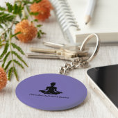 Yoga Pose Mindfulness Meditation Zitat Keyring Schlüsselanhänger (Seite)