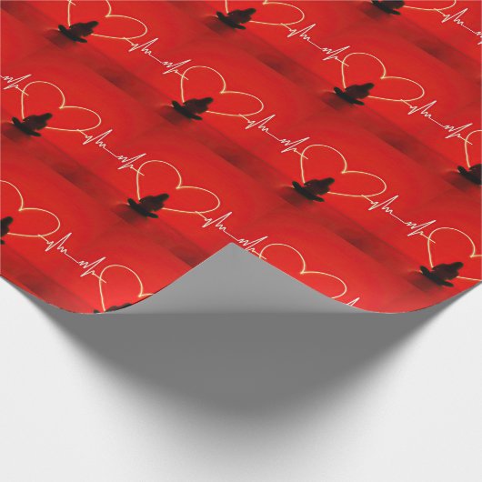 Yoga-Pose mit Herz Geschenkpapier (Ecke)