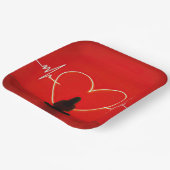 Yoga-Pose mit Herzschlagleinen Pappteller (Gewinkelt)