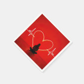 Yoga-Pose mit Herzschlagleinen Serviette (Ecke)