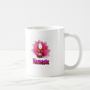 Yoga-Pose mit Lotos-Blume "Namaste " Kaffeetasse