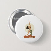 Yoga Pose Monoline Earthy Tones Button (Vorne & Hinten)