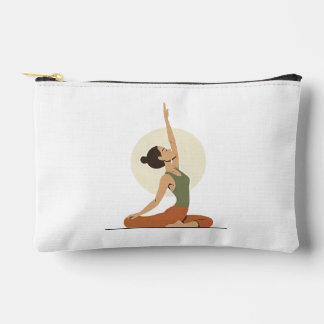 Yoga Pose Monoline Earthy Tones | Zubehörtasche