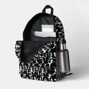 Yoga-Pose Muster 01.bx4.Black BG 2 Bedruckter Rucksack