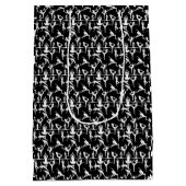 Yoga-Pose Muster 01.bx4.Black BG Mittlere Geschenktüte (Rückseite)