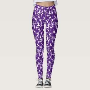 Yoga-Pose Muster 01.bx4.Lila BG Leggings