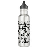 Yoga-Pose-Muster 01.w BG Edelstahlflasche (Links)
