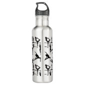 Yoga-Pose-Muster 01.w BG Edelstahlflasche (Rückseite)