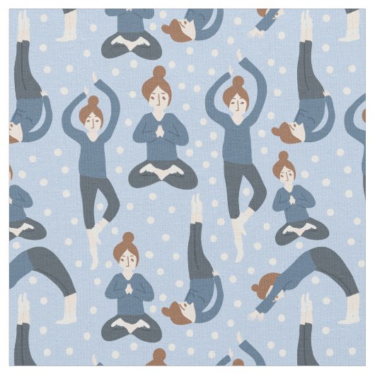Yoga-Pose-Muster Stoff (Nahaufnahme)