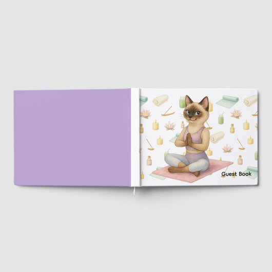 Yoga-Pose Namaste für siamesische Katzen-Liebhaber Gästebuch (Voll)
