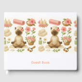 Yoga-Pose Namaste für siamesische Katzen-Liebhaber Gästebuch (Vorderseite)