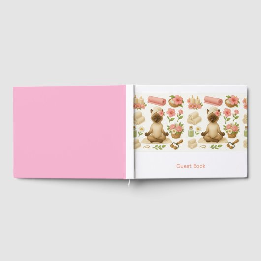 Yoga-Pose Namaste für siamesische Katzen-Liebhaber Gästebuch (Voll)