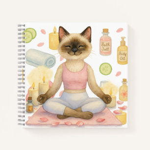 Yoga-Pose Namaste für siamesische Katzen-Liebhaber Notizblock