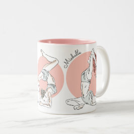 Yoga-Pose-Name-Tassen Zweifarbige Tasse