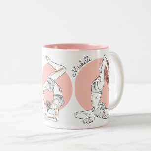 Yoga-Pose-Name-Tassen Zweifarbige Tasse
