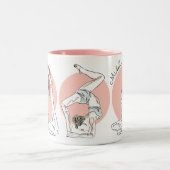 Yoga-Pose-Name-Tassen Zweifarbige Tasse (Mittel)