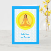 Yoga-Pose, Nehmen Sie sich Zeit, um die Ermutigung Karte (Gelbe Blume)