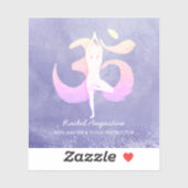 Yoga Pose Om Sign Very Peri Aufkleber (Blatt)