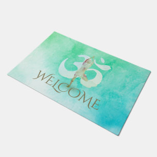 Yoga Pose Om Symbol Willkommen Fußmatte