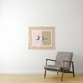 Yoga Pose Panda Pink Zig Zag Hintergrund Wandteppich (Beispiel (Horizontal))