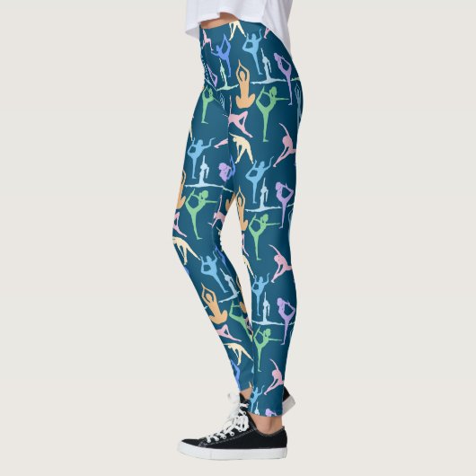 Yoga Pose Pastel Muster 01.bx4 D Blue BG Leggings (Links)