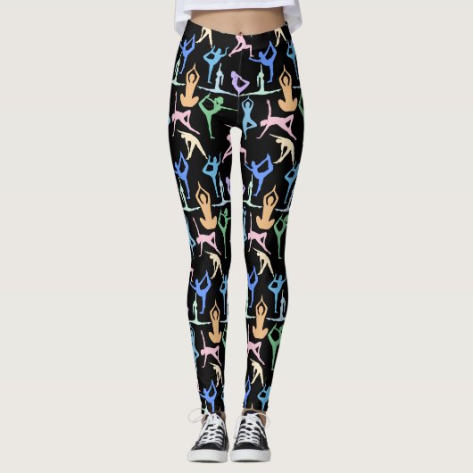 Yoga Pose Pastel Muster 01.bx4 Leggings (Vorderseite)