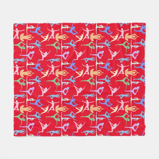 Yoga Pose Pastel Muster 01.bx4 Red BG Fleecedecke (Vorderseite (Horizontal))