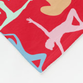 Yoga Pose Pastel Muster 01.bx4 Red BG Fleecedecke (Ecke)