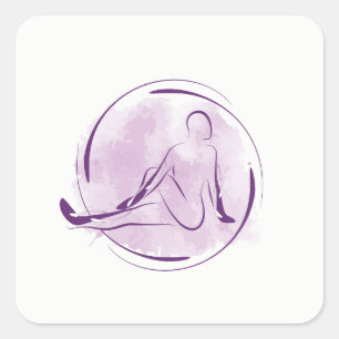 Yoga-Pose Quadratischer Aufkleber