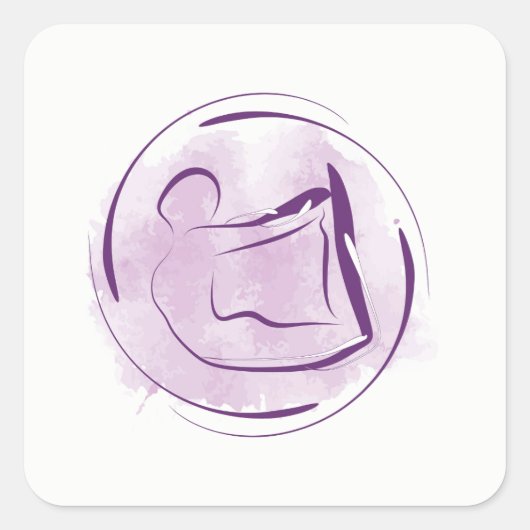 Yoga-Pose Quadratischer Aufkleber (Vorderseite)