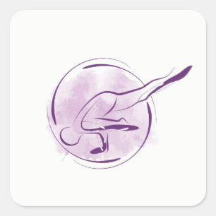 Yoga-Pose Quadratischer Aufkleber