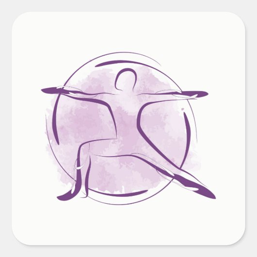 Yoga-Pose Quadratischer Aufkleber (Vorderseite)