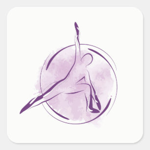 Yoga-Pose Quadratischer Aufkleber