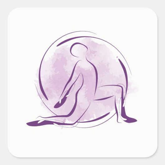 Yoga-Pose Quadratischer Aufkleber (Vorderseite)