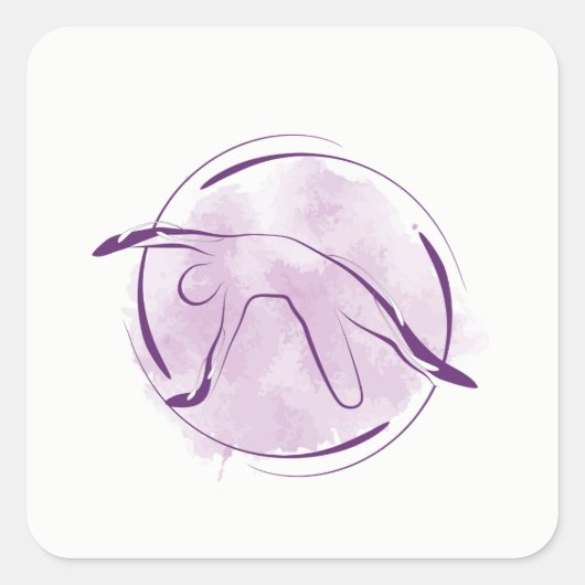 Yoga-Pose Quadratischer Aufkleber (Vorderseite)