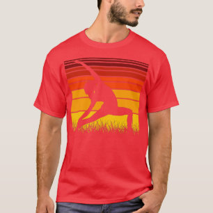 Yoga Pose Retro Vintag Sunset 19 T-Shirt