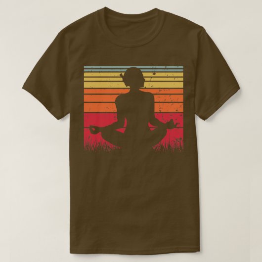 Yoga Pose Retro Vintag Sunset 26 T-Shirt (Design vorne)