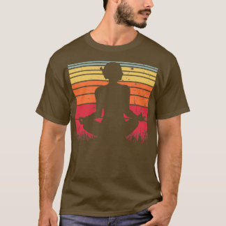 Yoga Pose Retro Vintag Sunset 26 T-Shirt