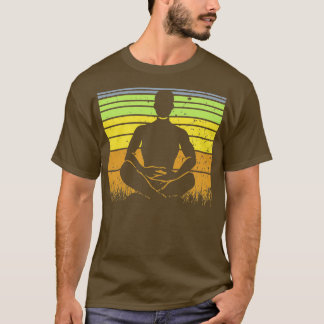 Yoga Pose Retro Vintag Sunset 9 T-Shirt