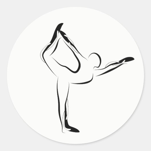 Yoga-Pose Runder Aufkleber (Vorderseite)