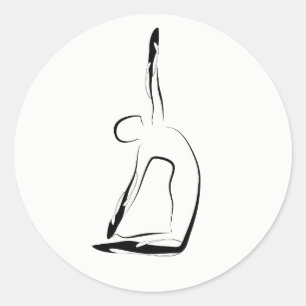 Yoga-Pose Runder Aufkleber