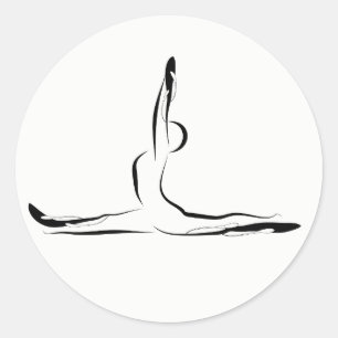 Yoga-Pose Runder Aufkleber