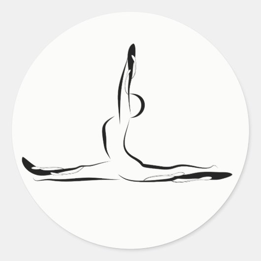 Yoga-Pose Runder Aufkleber (Vorderseite)