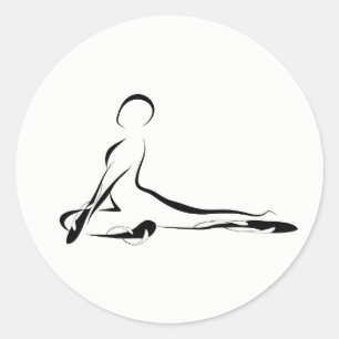 Yoga-Pose Runder Aufkleber