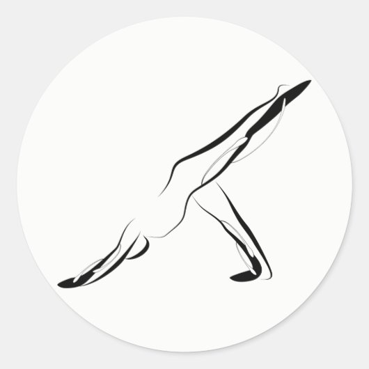Yoga-Pose Runder Aufkleber (Vorderseite)